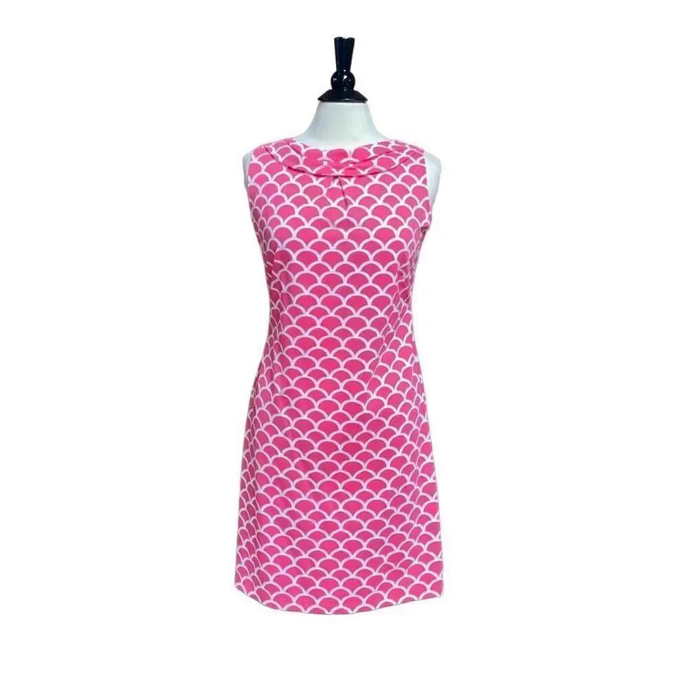 Katherine Way Pink & White Sleeveless Dress Sheath Size Small NEW